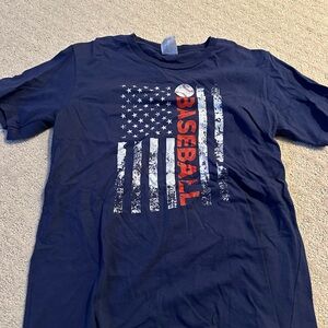 Boys Baseball Flag T Shirt